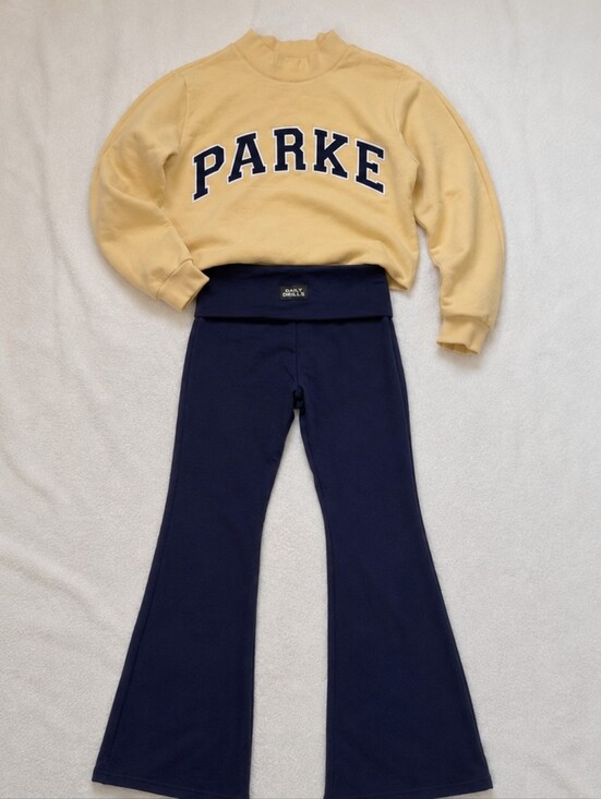 Parke Tops - SOLD OUT Parke Cake Batter Mockneck S/M + Daily Drills Navy Foldover Pants S